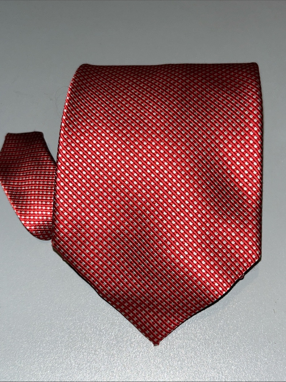 Ermenegildo Zegna Red Textured Silk Tie